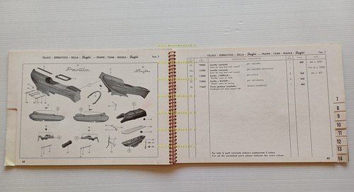 Parilla 99 SLUGHI -OLIMPIA 4T 1961 catalogo ricambi originale spare …
