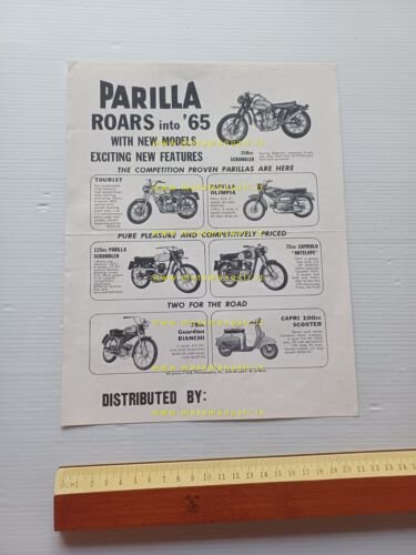 Parilla Benelli produzione modelli 1965 depliant importatore USA originale