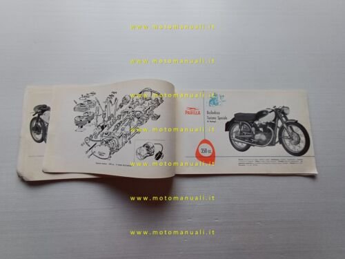 Parilla catalogo generale produzione moto 1958 depliant originale italiano