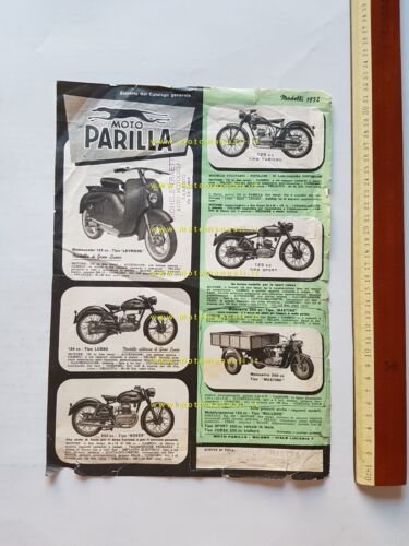 Parilla catalogo modelli moto 1952 depliant originale italiano