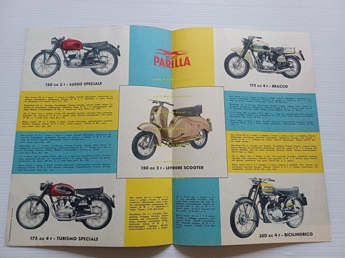 PARILLA catalogo produzione modelli 1954 depliant ITALIANO originale