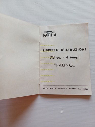 Parilla Fauno 98 manuale uso manutenzione libretto istruzioni italiano originale