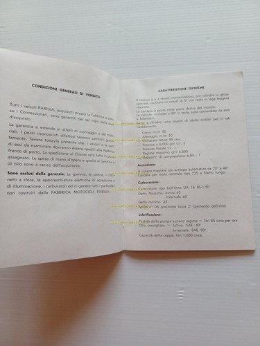 Parilla Fauno 98 manuale uso manutenzione libretto istruzioni italiano originale
