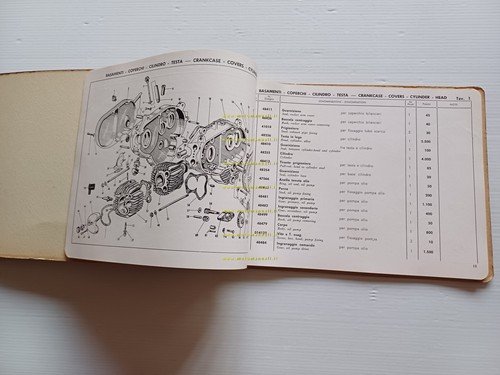 Parilla PARILLINO 48 4T 3V SPORT-TURISMO 1958 catalogo ricambi originale