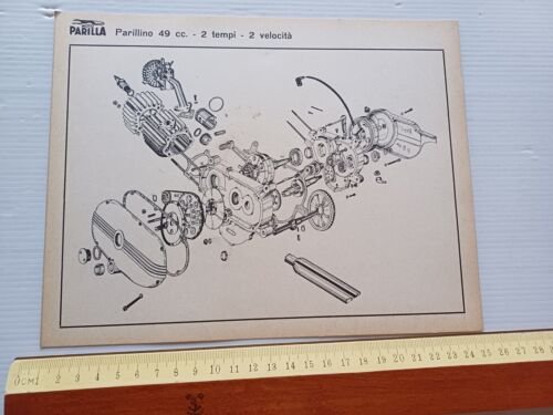 Parilla Parillino 49 2T esploso motore depliant originale brochure