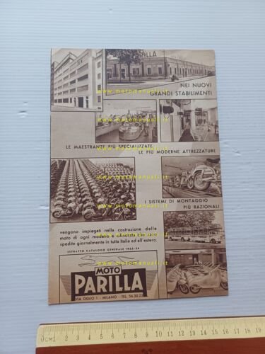 Parilla produzione modelli moto 1953-54 depliant italiano originale