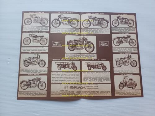 Parilla produzione modelli moto 1953-54 depliant italiano originale