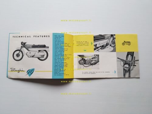 Parilla Slughi 99 1960 depliant INGLESE originale