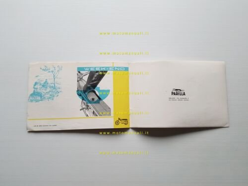 Parilla Slughi 99 1960 depliant INGLESE originale