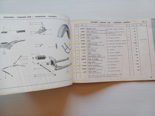 Parilla Slughi 99 4T 1959 catalogo ricambi originale spare part …