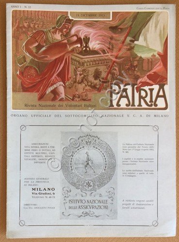 Patria - Rivista Nazionale dei Volontari Italiani - Anno 1 … | Immagine principale