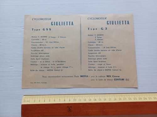 Peripoli Giulietta GSS 50 G2 50 depliant originale francese