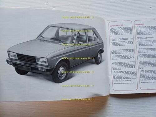 Peugeot 104 1978 manuale uso manutenzione originale ITALIANO