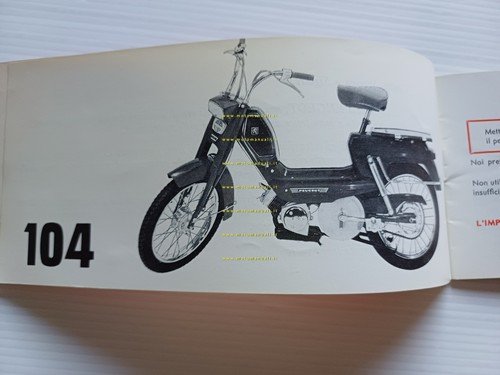 Peugeot 104 50 1973 manuale uso mautenzione libretto ITALIANO originale