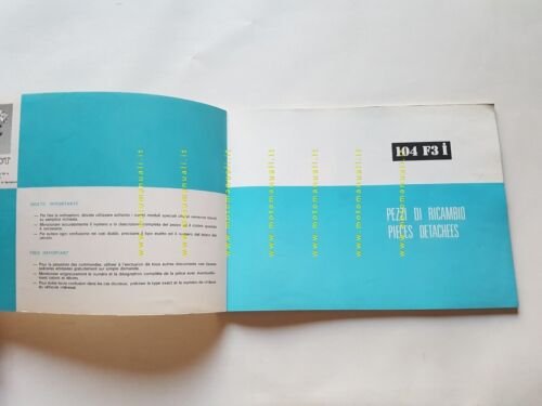 Peugeot 104 F3I 50 1975 catalogo ricambi originale spare parts …