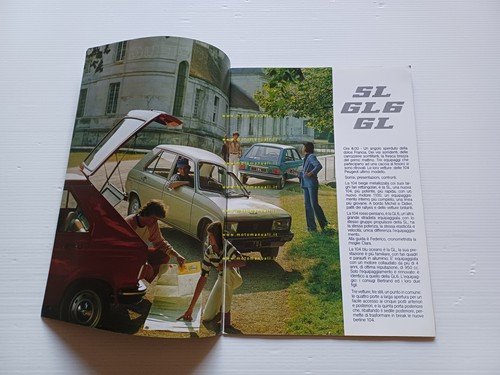 Peugeot 104 tutti modelli 1977 depliant ITALIANO originale