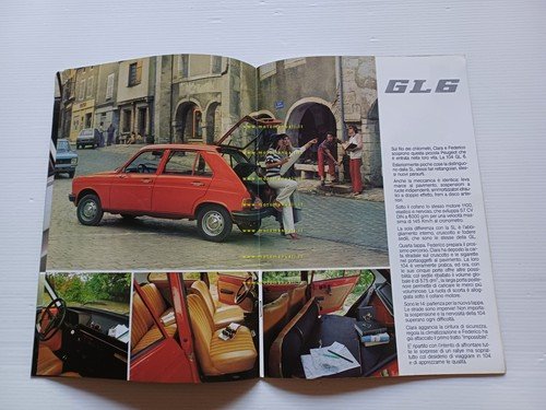 Peugeot 104 tutti modelli 1977 depliant ITALIANO originale