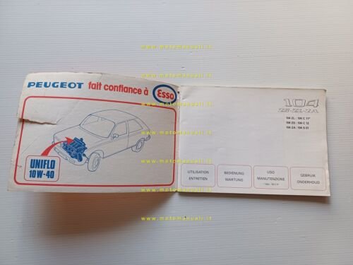 Peugeot 104 ZS - ZL - ZA 1978 manuale uso …