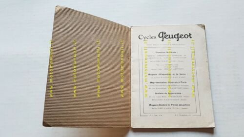 Peugeot 115 - 112 1934 manuale uso originale moto Francese …
