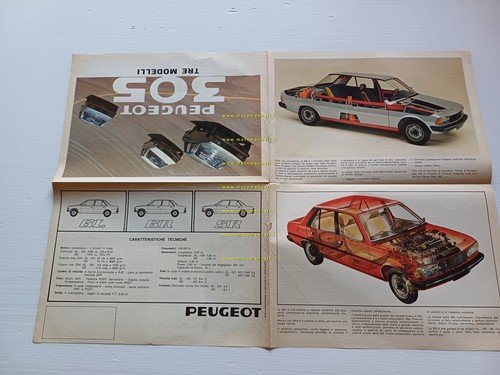 Peugeot 305 GL SR GR 1980 depliant originale italiano