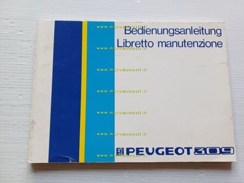 Peugeot 309 1986 manuale uso manutenzione originale ITALIANO tedesco