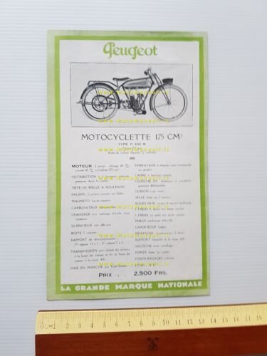 Peugeot 350 P107 - 175 P102 B 1928 depliant originale …