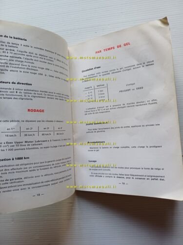 Peugeot 404 Camionnette 1973 manuale uso manutenzione originale francese