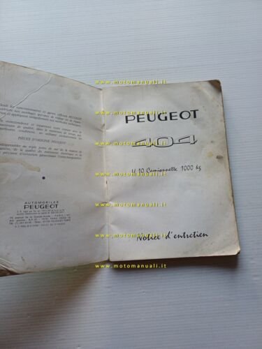 Peugeot 404 Camionnette 1973 manuale uso manutenzione originale francese