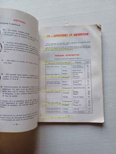 Peugeot 404 Camionnette 1973 manuale uso manutenzione originale francese