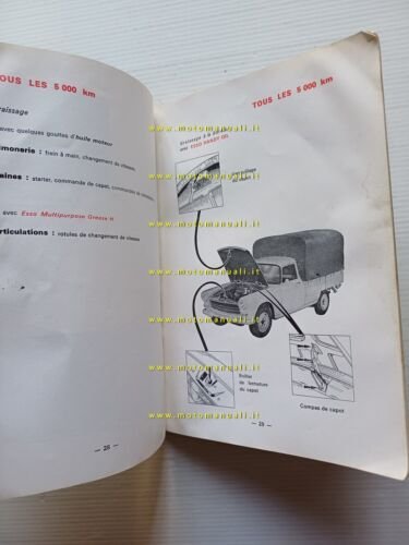 Peugeot 404 Camionnette 1973 manuale uso manutenzione originale francese