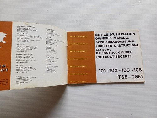 Peugeot 50 101 -102 -103 -105 -TSE -TSM 1980 manuale …