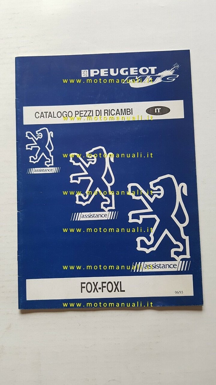 Peugeot 50 FOX - FOX L 1993 catalogo ricambi spare …