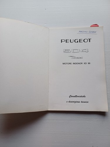 Peugeot 504 Diesel 1970 manuale descrizione caratteristiche tecniche italiano