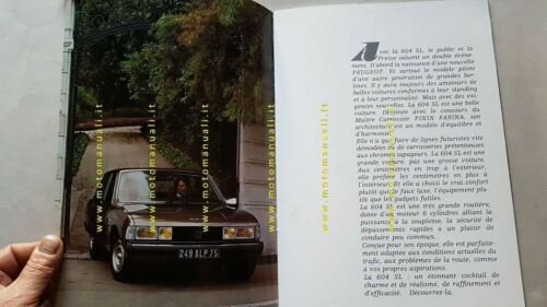 Peugeot 604 SL 1976 depliant auto originale Francese brochure