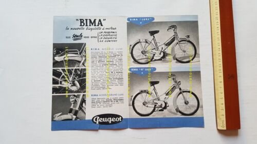 Peugeot BIMA micromotore 1952 depliant FRANCESE originale brochure
