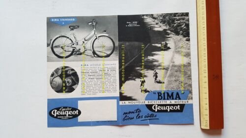 Peugeot BIMA micromotore 1952 depliant FRANCESE originale brochure
