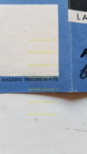 Peugeot BIMA micromotore 1952 depliant FRANCESE originale brochure