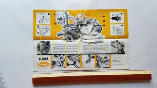 Peugeot BIMA micromotore 1956 depliant FRANCESE originale brochure