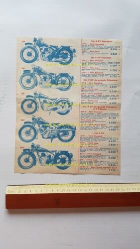 Peugeot produzione moto 1935 depliant originale francese brochure