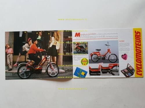 Peugeot produzione moto ciclomotori scooter 1985 depliant francese originale