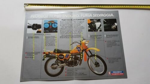 Peugeot TEX 80 1982 depliant moto italiano originale Brochure