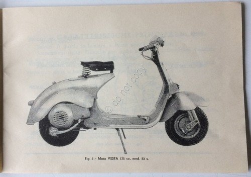 Piaggio - Vespa mod. 53 u - Istruzioni uso e …