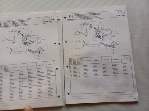 Piaggio 125 Liberty 2000 versione PPTT Poste catalogo ricambi originale