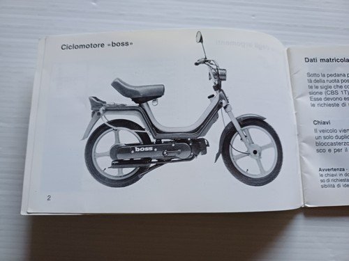 Piaggio 50 Boss 1988 manuale uso manutenzione originale
