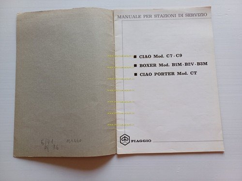 Piaggio 50 Ciao - Boxer - Ciao Porter 1971 manuale …