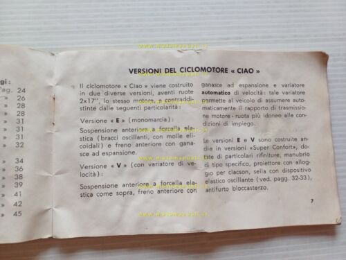 Piaggio 50 Ciao - Boxer 2 1973 manuale uso manutenzione …