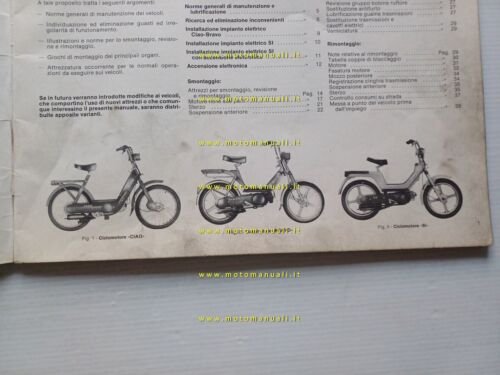 Piaggio 50 Ciao Bravo SI 1984 manuale officina riparazione originale …