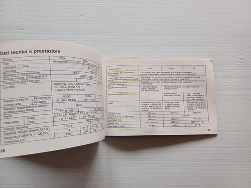 Piaggio 50 Ciao C7E-V 4T- Bravo - SI manuale uso …