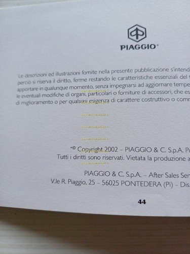 Piaggio 50 Ciao Mix 2002 manuale uso manutenzione libretto istruzioni …