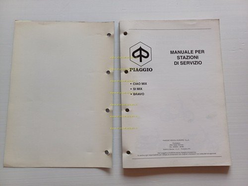 Piaggio 50 Ciao MIX-SI MIX-Bravo 1996 manuale officina originale workshop …